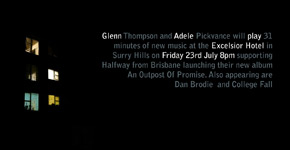 Glenn Thompson and Adele Pickvance gig flyer